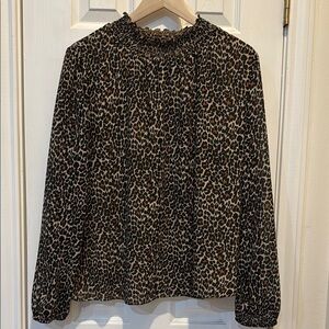 J. Crew Women’s Leopard Print Top Size XL